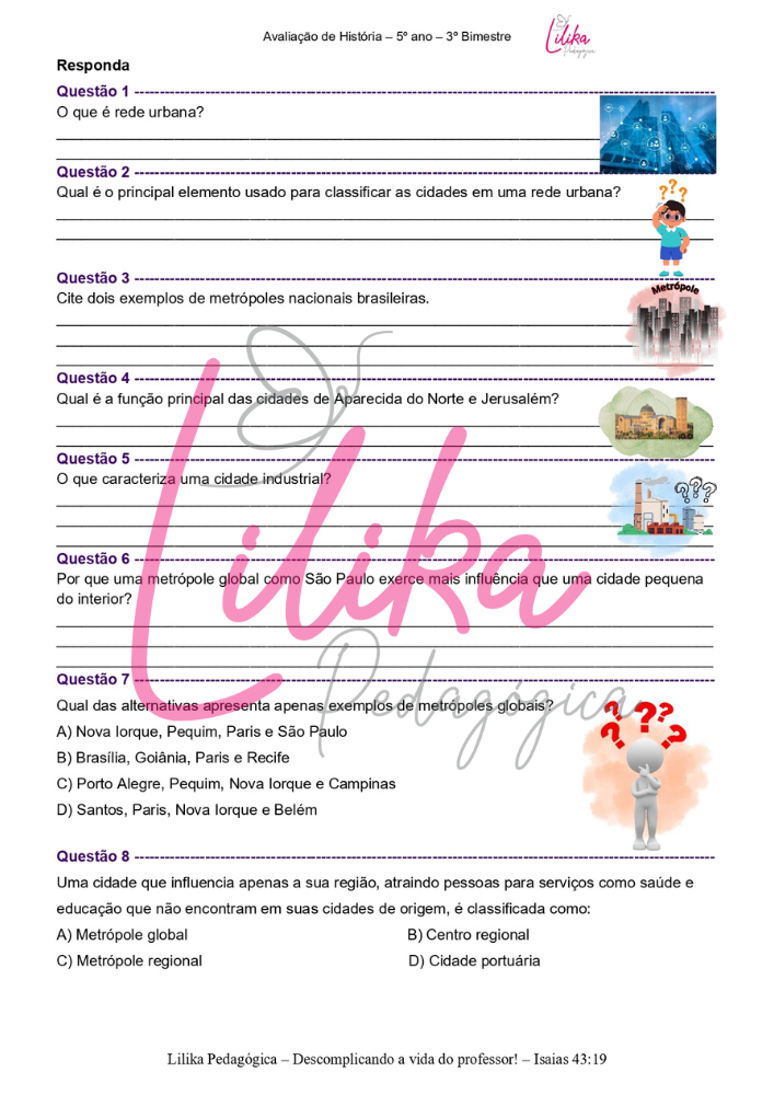 Avaliação de Geografia - 5º ano - 3º Bimestre - Imagem 3