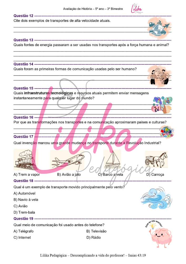 Avaliação de Geografia - 5º ano - 3º Bimestre - Imagem 5