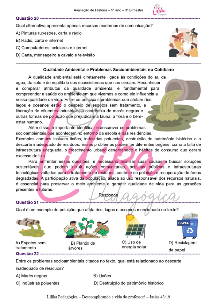 Avaliação de Geografia - 5º ano - 3º Bimestre - Imagem 6