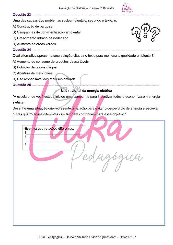 Avaliação de Geografia - 5º ano - 3º Bimestre - Imagem 7
