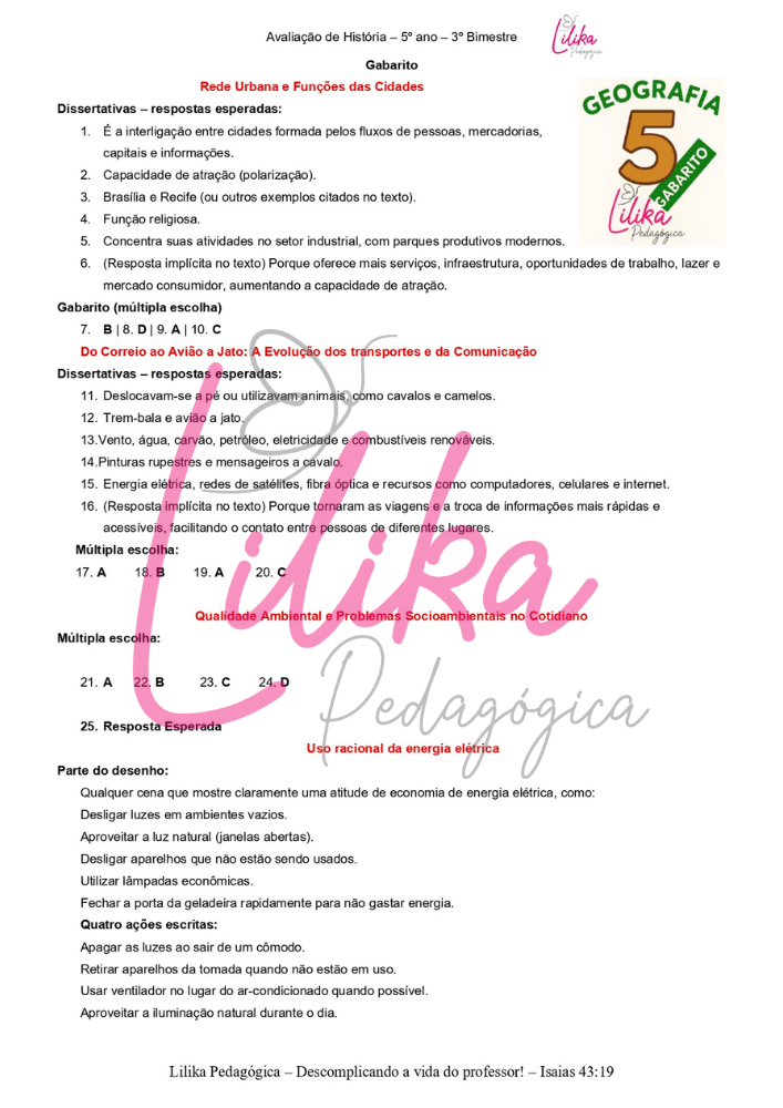Avaliação de Geografia - 5º ano - 3º Bimestre - Imagem 8
